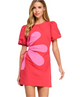 Addie Side Cut-Out Flower Mini Dress