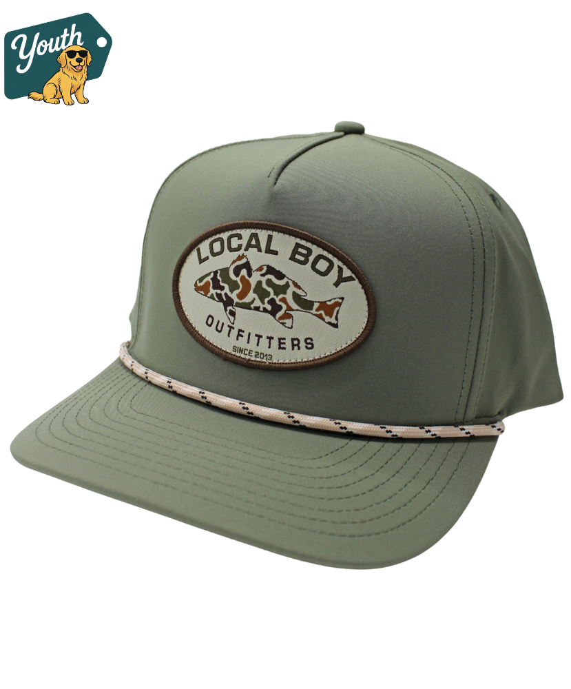 Local Boy - Youth Vintage Redfish Patch HC Rope Hat