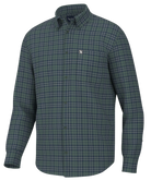 Green and blue plaid stretch flannel dress shirt.