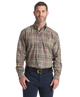 Man wearing a Southern Marsh plaid shirt and navy pants on a white background