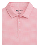 Pink patterned ONWARD RESERVE POLO shirt with a collar on a white background