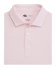 ONWARD RESERVE Pink and white striped polo shirt on a white background