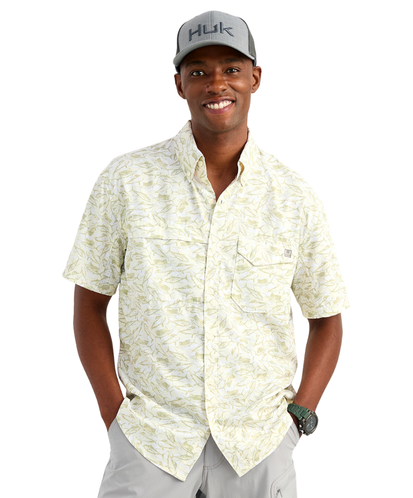huk dress shirt HUK Men's Tide Point Short Sleeve Shirt