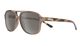 A pair of aviator-style sunglasses with a translucent taupe-brown frame, gray gradient lenses, and tortoiseshell-patterned temples. The brand name 'Buna+Nip' is visible on the temple arm.