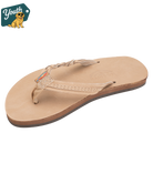 Kid's Rainbow Sandals Beige sandal on a white background with 'Youth' logo in the corner.