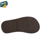 Kid's Rainbow Sandals tan leather sandal on a white background with 'Youth' logo in the corner.