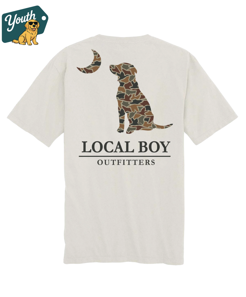 Local Boy - Youth Autumn Duck Camo Dog & Moon Tee