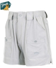 Light gray shorts with a small fish logo on a white background, featuring the 'Youth' brand logo in the corner.