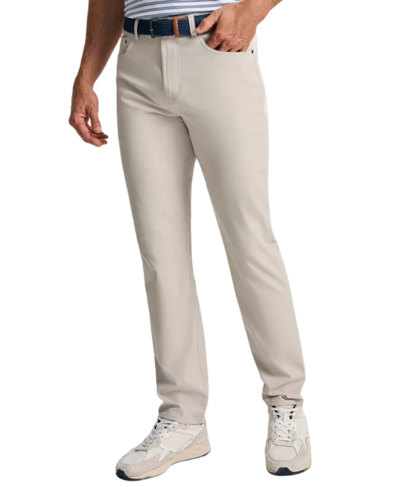 Stone Genteal pants worn by a person on a white background