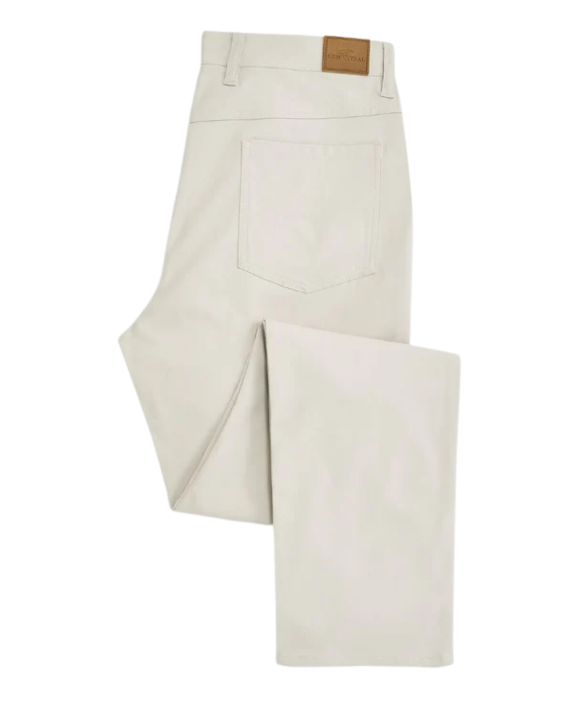 Stone Genteal pants worn by a person on a white background