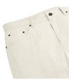 Stone GenTeal pants with green buttons on a white background
