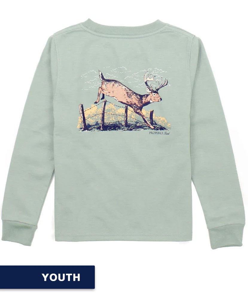 Properly Tied - Youth Jumping Buck LS Tee