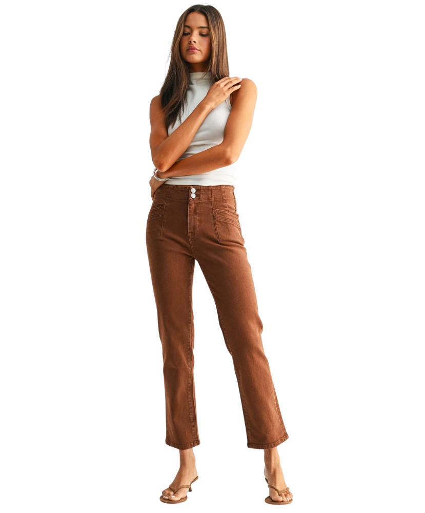 Quinn High Rise Ankle Straight Jeans