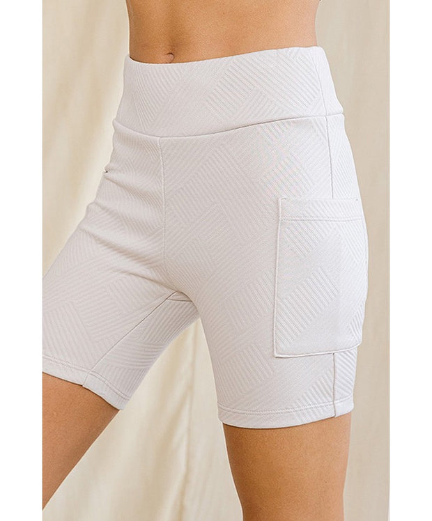 Taylor Textured High Rise Bike Shorts with Pocket