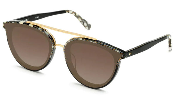 KREWE Clio Matte Tortoise Nylon Sunglasses Gunmetal Bridge w/ Case & Cloth CLIO NYLON | Blonde Venezia 18K | KREWE main image 2