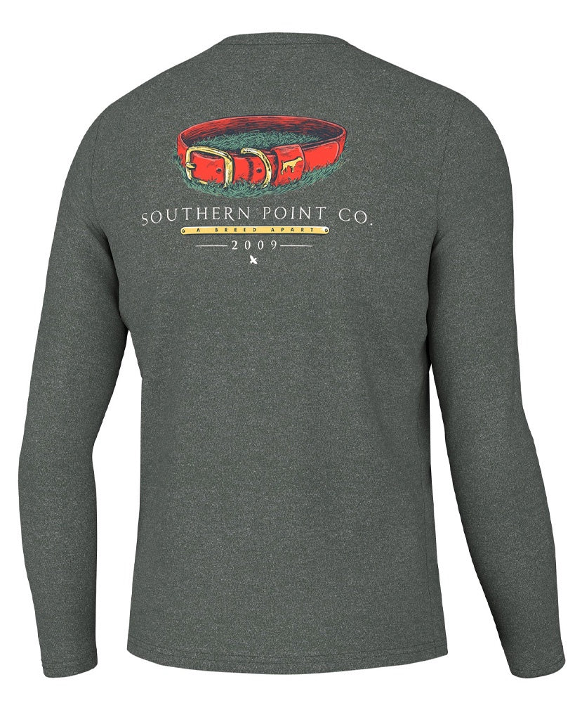 Southern Point - Blaze Orange Collar Long Sleeve Tee