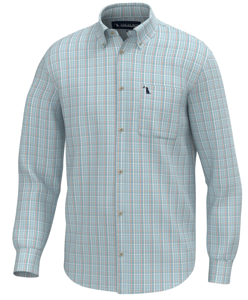 Local Boy DRESS shirt with a small logo on a white background
