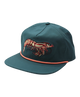 Teal LOCAL BOY cap with a shrimp design on a white background