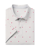 White polo shirt with red Alabama state outline pattern and 'SSCO' logo on a white background