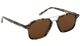 Krewe sunglasses with tortoiseshell frame and brown lenses on a white background