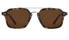 Krewe sunglasses with tortoiseshell frame and brown lenses on a white background