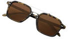 Krewe sunglasses with tortoiseshell frame and brown lenses on a white background