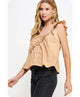 Anne Asymmetric Ruffles Poplin Tank Top