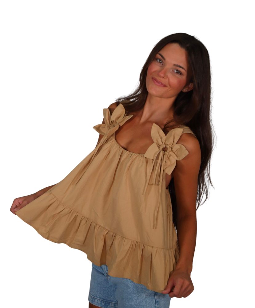 Whitney. Flower Square Neck Peplum Top