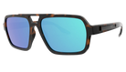 Abaco Sunglasses with blue polarized reflective lenses and tortoiseshell frame on a white background