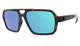 Abaco Sunglasses with blue polarized reflective lenses and tortoiseshell frame on a white background