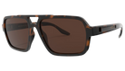 Abaco Sunglasses with brown polarized lenses and tortoiseshell frame on a white background