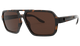 Abaco Sunglasses with brown polarized lenses and tortoiseshell frame on a white background