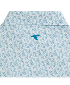 Light blue POLO with subtle OYSTER pattern and brand logo on a white background
