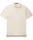 YELLOW AND BLUE Striped polo shirt on a white background