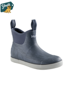 Blue ankle boot with white sole on a white background, featuring the 'Youth' logo in the corner.