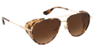 Aviator Krewe sunglasses with tortoiseshell frame and brown lenses on a white background