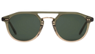 Krewe Sunglasses with green lenses and gold frame on a white background