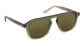 Krewe Sunglasses with dark green lenses and a black frame on a white background