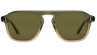 Krewe Sunglasses with dark green lenses and a black frame on a white background