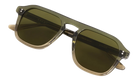 Krewe Sunglasses with dark green lenses and a black frame on a white background