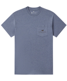 Blue t-shirt with a pocket on a white background