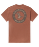 Brown t-shirt with Southern Marsh and mallard duck logo on the back against a white background