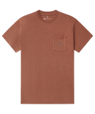 Brown t-shirt with a Southern Marsh pocket on a white background