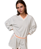 Val V-Neck Striped Band Top and Shorts Set