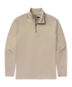 Beige long-sleeve shirt with a quarter-zip on a white background