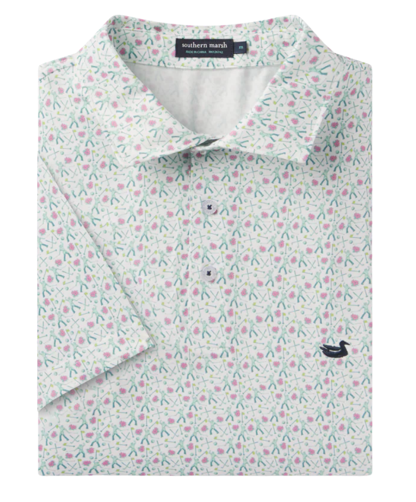 Masters White polo by Southern Marsh