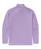 Purple long-sleeve QUARTER ZIP with a collar on a white background
