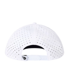 White cap with black Burlebo logo on a white background