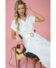 Callie Collared Button Down Belted Midi Dress