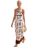 Abby Abstract Printed Maxi Dress with Smocked Back